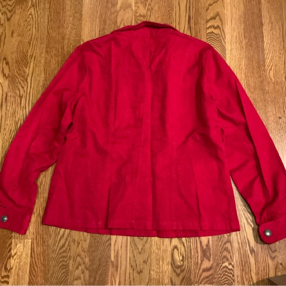 Jacket Christopher and Banks Button Front and Cuffs Pockets Red Size Large - Picture 5 of 6